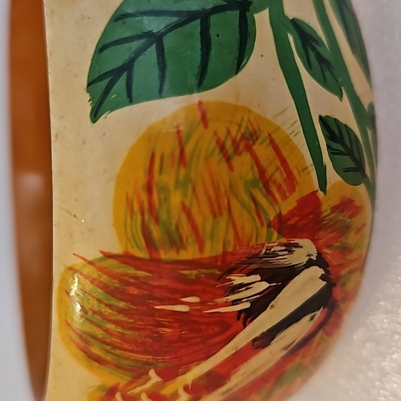 Lacquered Handpainted Wooden Bracelet - Picture 2 of 5